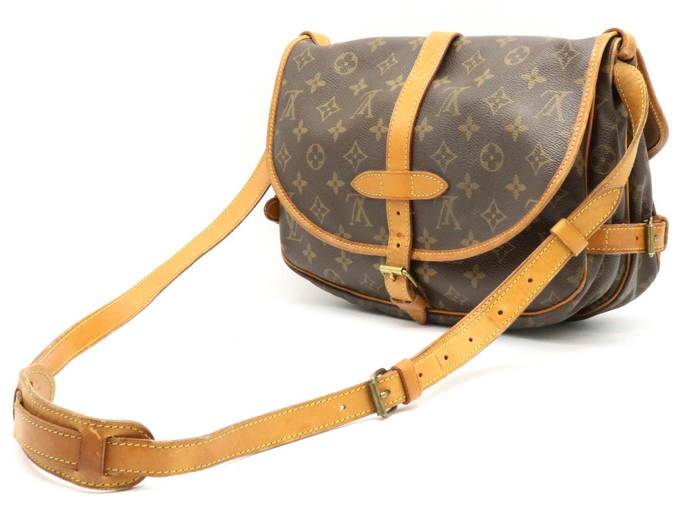 Louis Vuitton Bag Saumur Crossbody Monogram Shoulder Brown